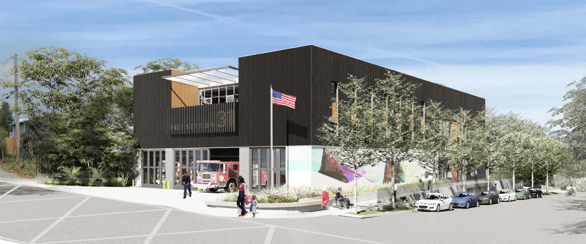 Architectural rendering of Fire Station 31