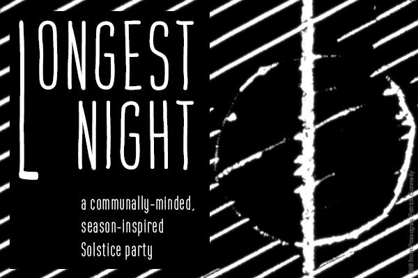 Black and white Longest Night event poster