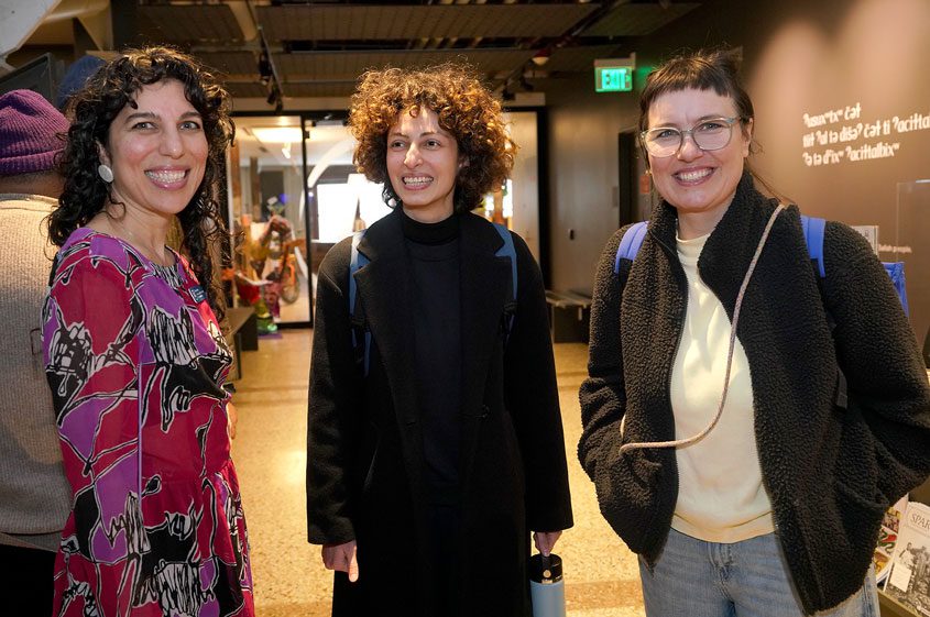 Rana and some guests in the foyer