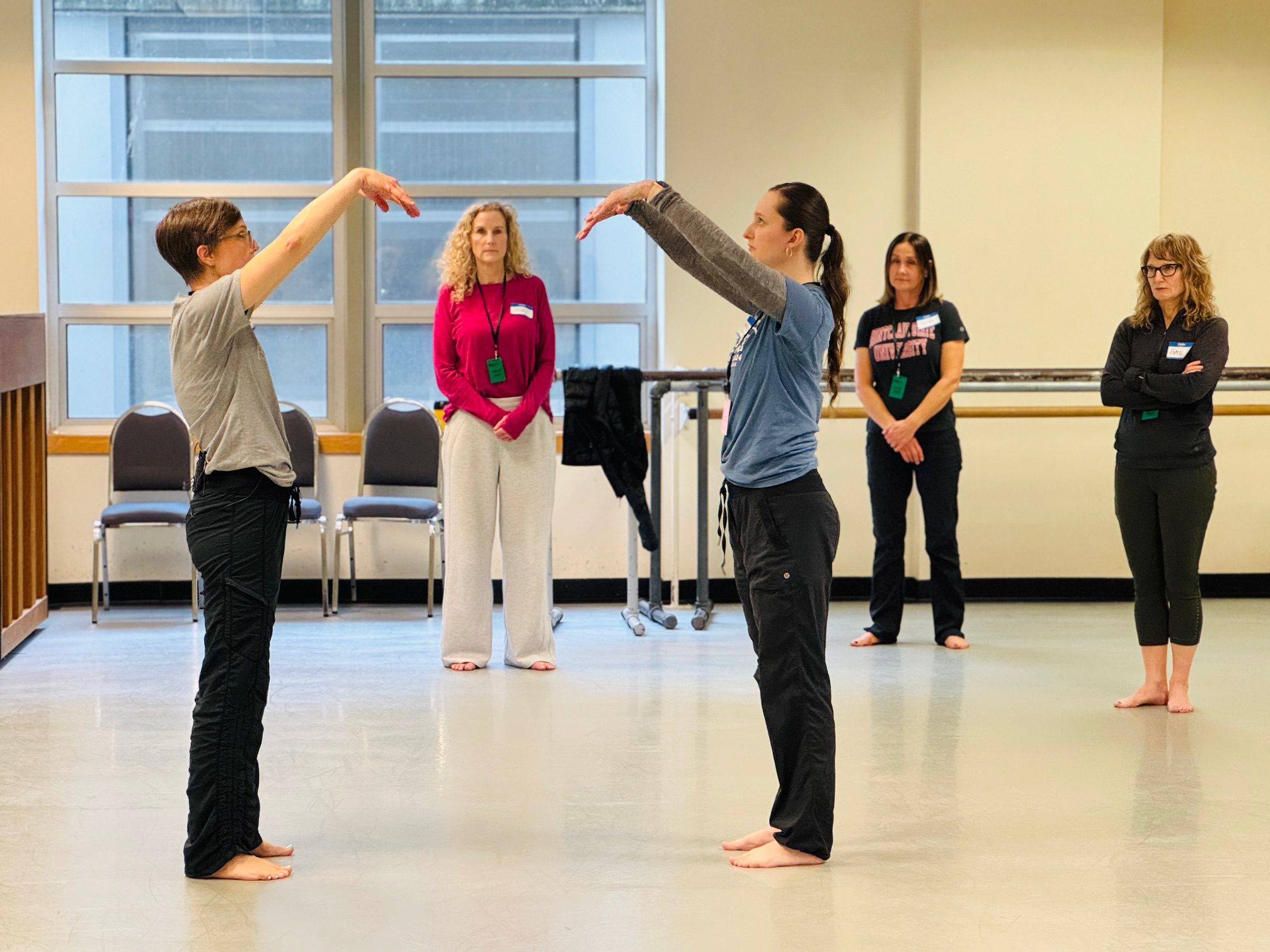 School teachers learning to dance at a ballet studio